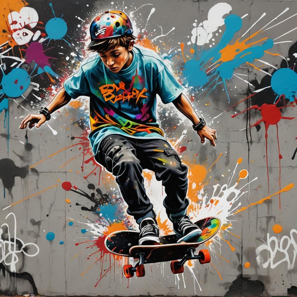 Boy skateboarding