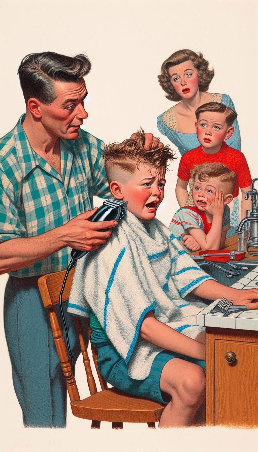 So Dad bought an electric clipper. 1970