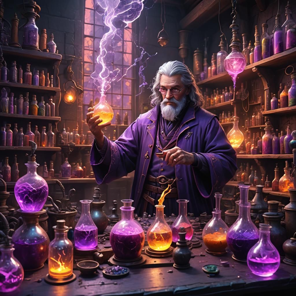 Leondor Making Potions - AI Generated Artwork - NightCafe Creator