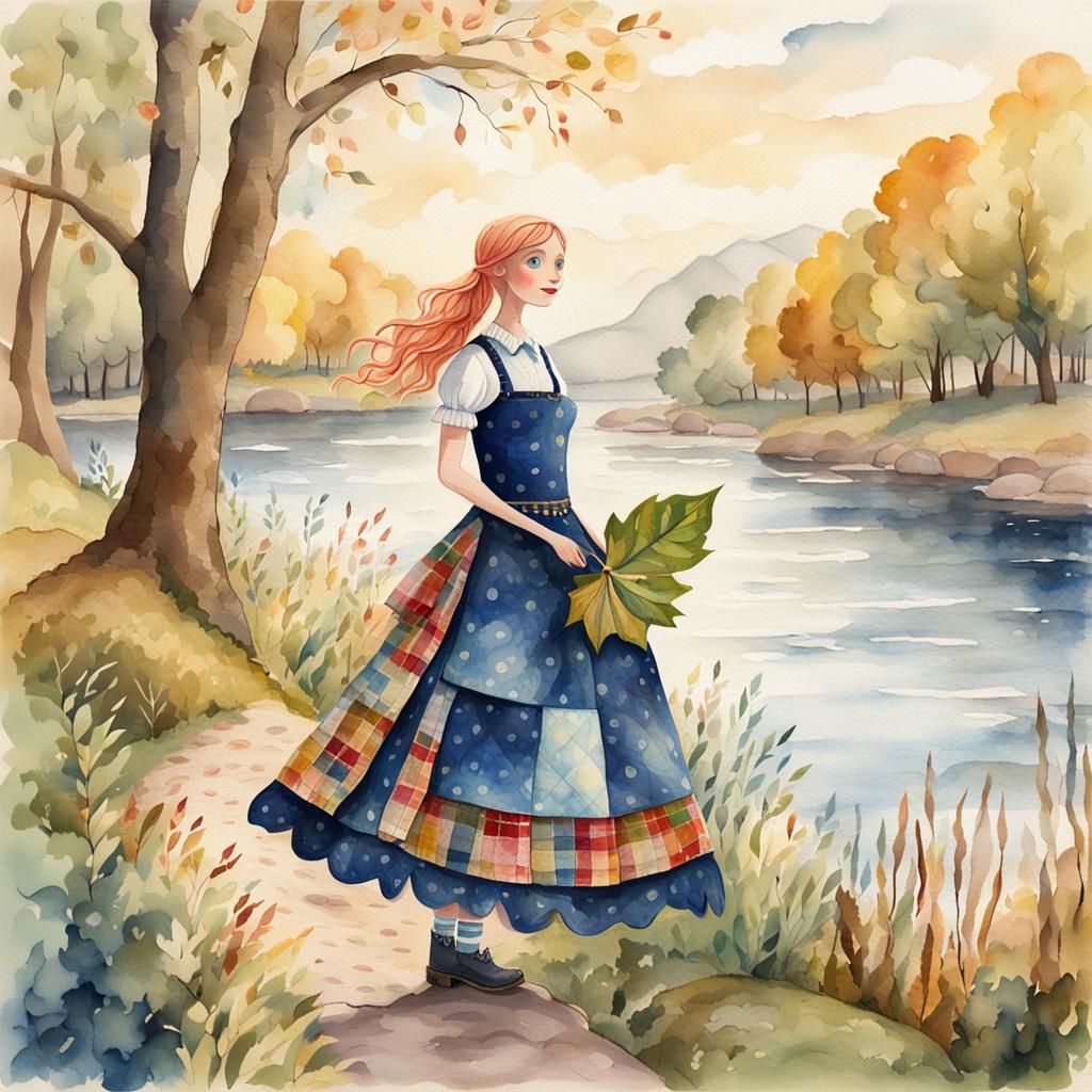 Whimsical Folk Art Portrait of a Female Monster