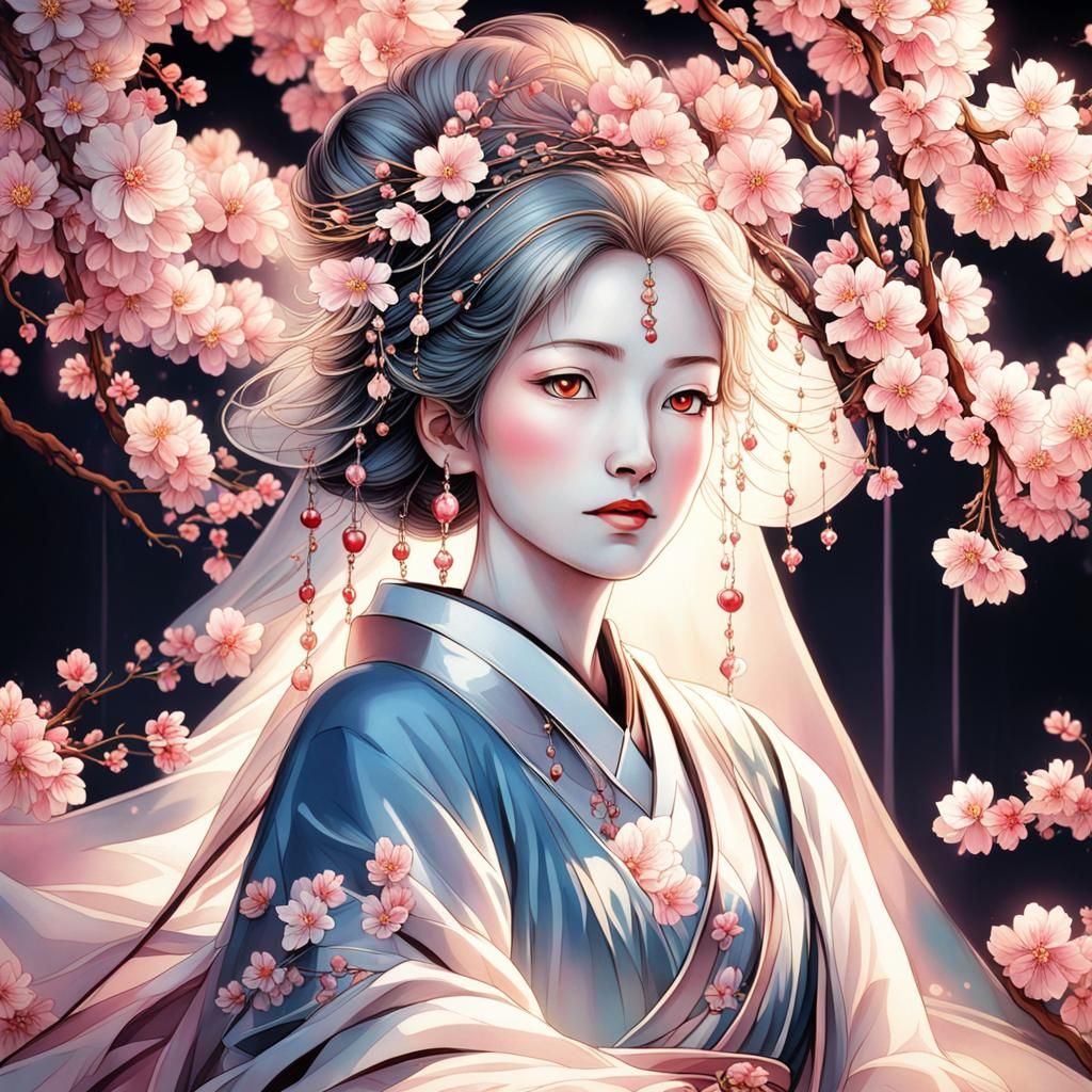 Cherry blossom Japanese princess