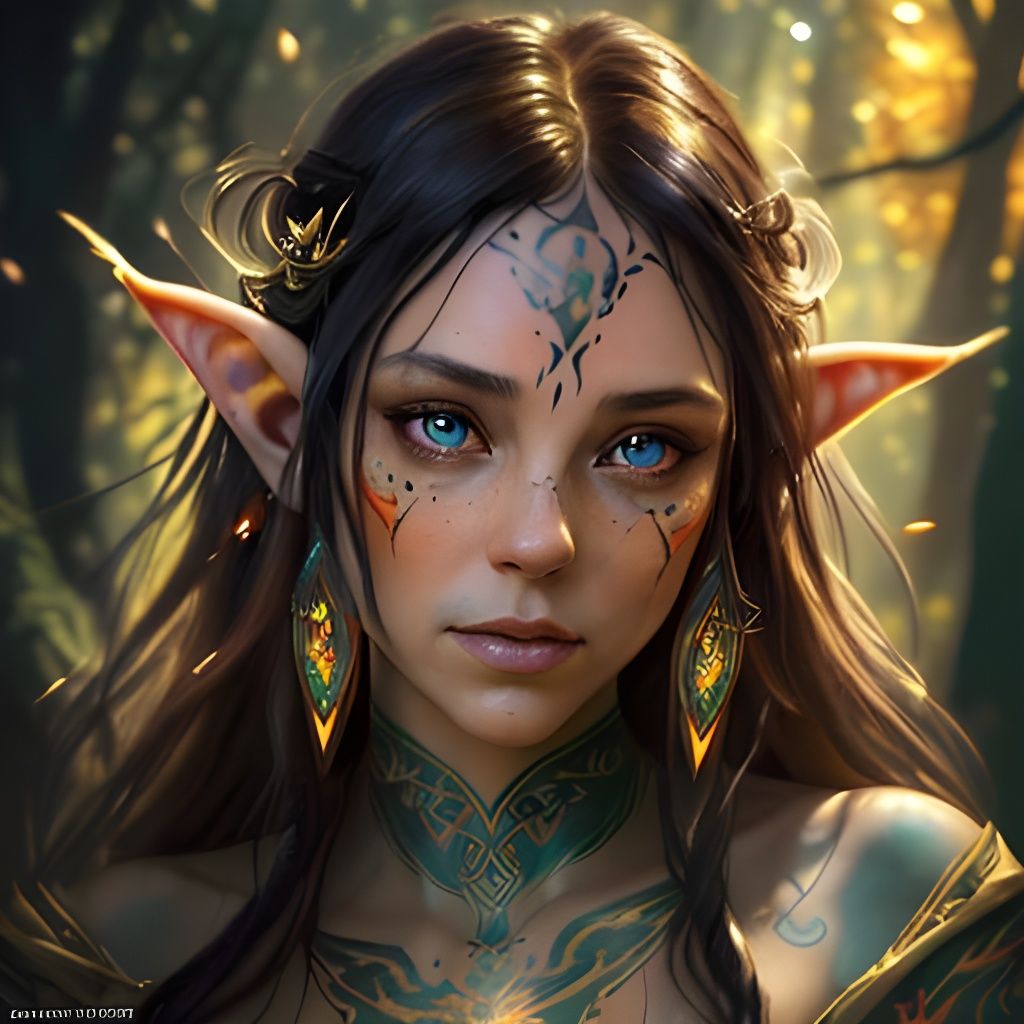 Tattooed Elf - Dreamshaper v8 1.5  by @FrancesFantasy