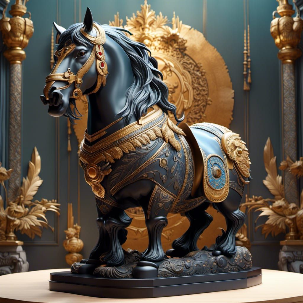 adorable anthropomorphic fat wise horsegod, sad eyes, detail...