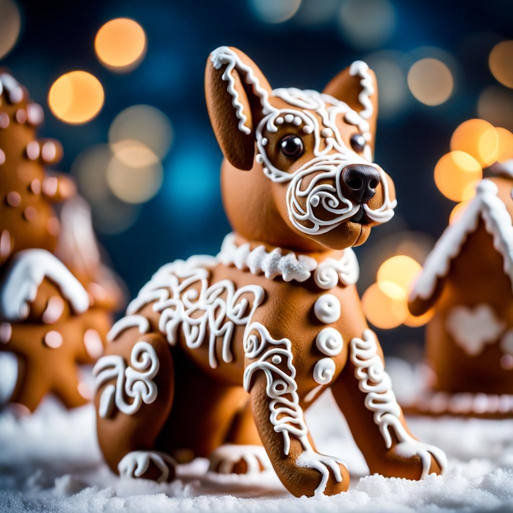 gingerbread dog AI Generated Artwork NightCafe Creator