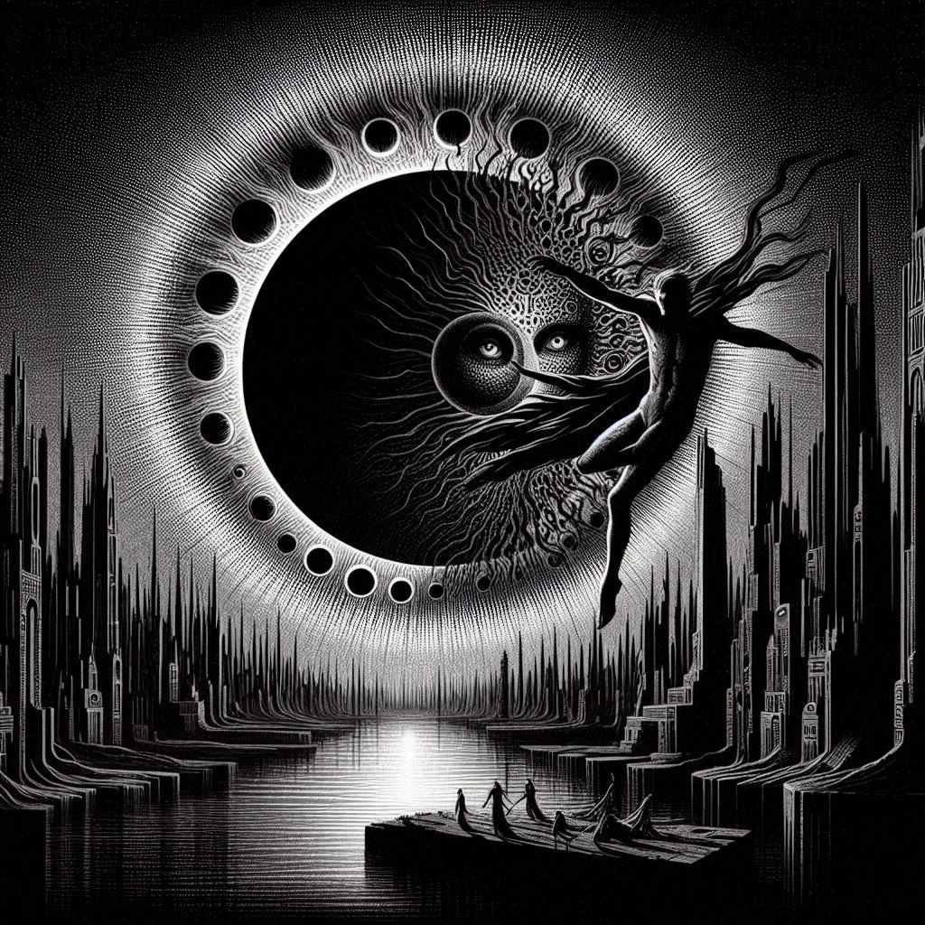 The black sun's rays do not descend, To reach the depths whe...