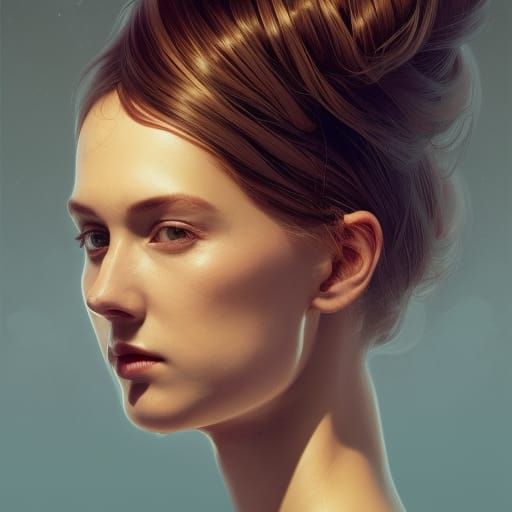 woman with her hair in a bun