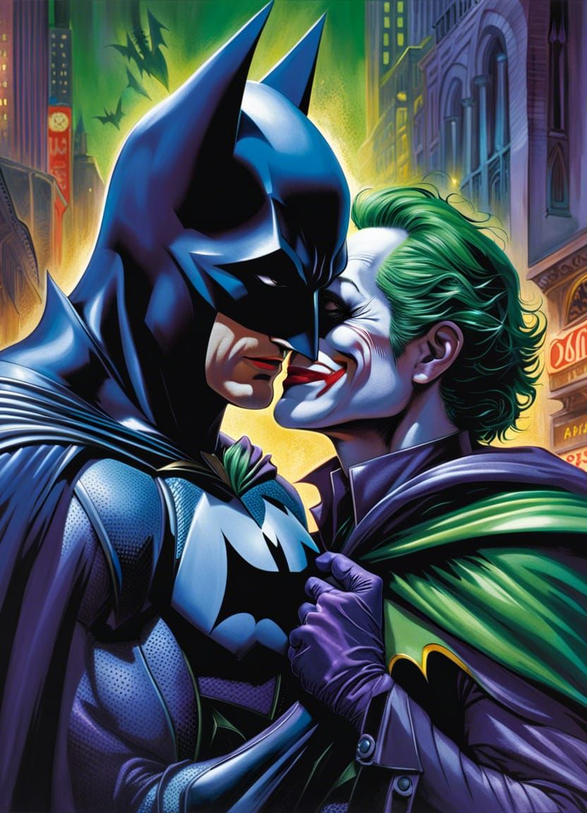 Batman and Joker Embracing  by @Nita