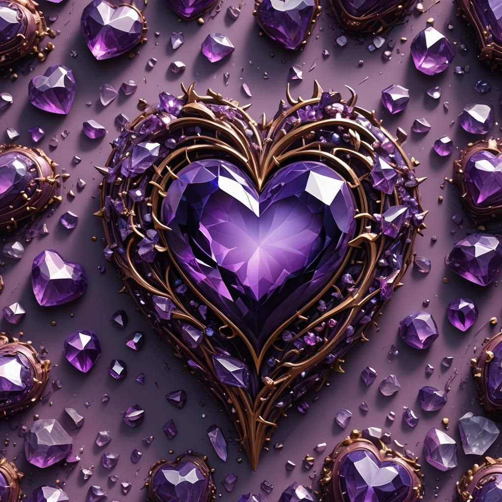 Detailed Crystal Heart Fantasy Concept Art