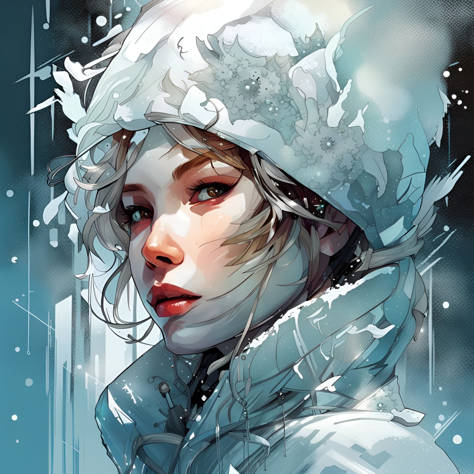 Beauty of the ice woman - AI Generated Artwork - NightCafe Creator