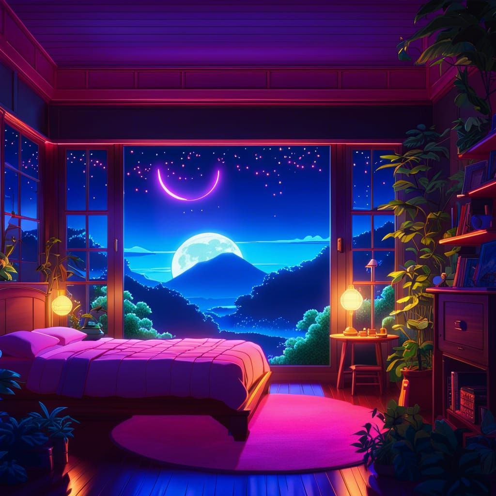 Bedroom with a view - AI Generated Artwork - NightCafe Creator