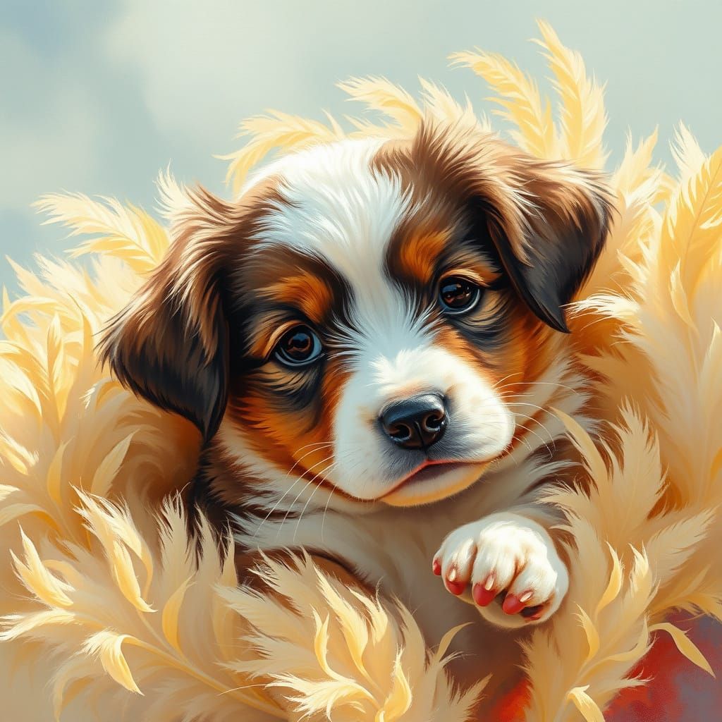 The cute puppy  by @aifairies