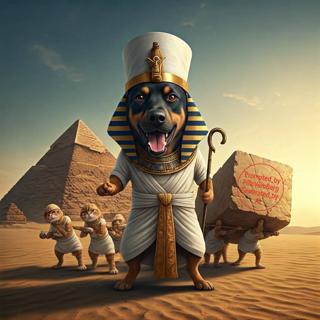 Master builder Benji guides the pyramid workers