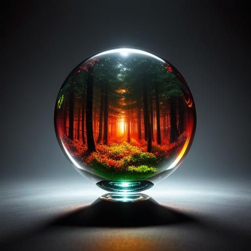 forest in glass orb