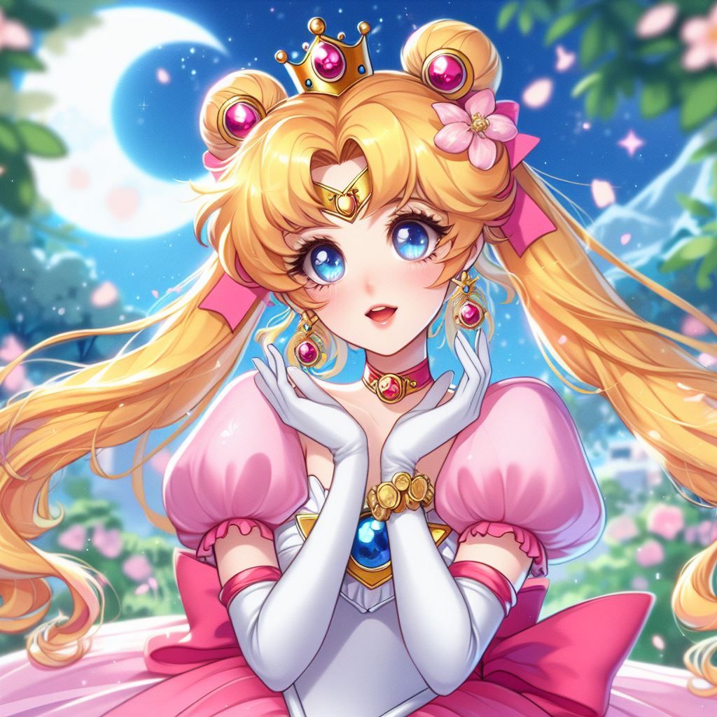 Princess Peach 🍑 Sailor Moon Usagi Tsukino 🌝  hybrid