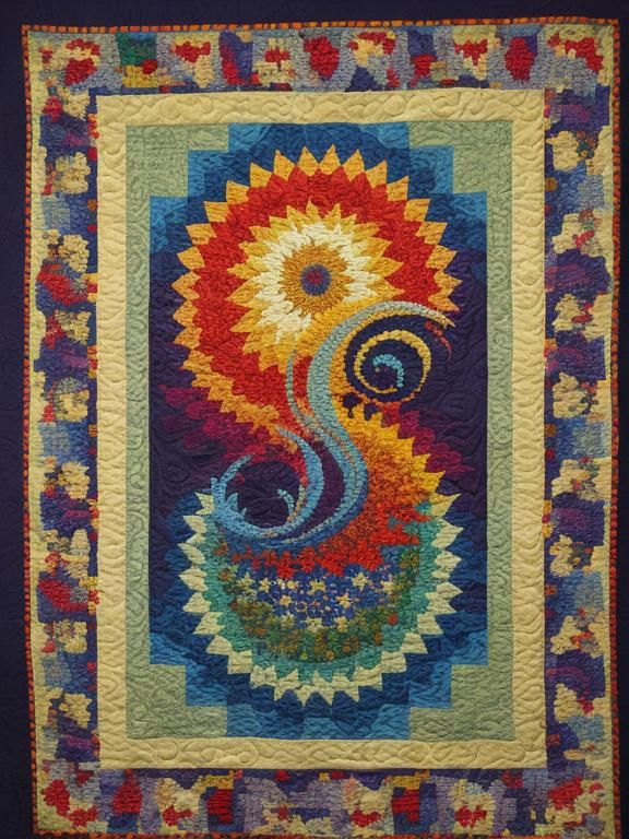 Quilt complementary colors beautiful colorful needlepoint