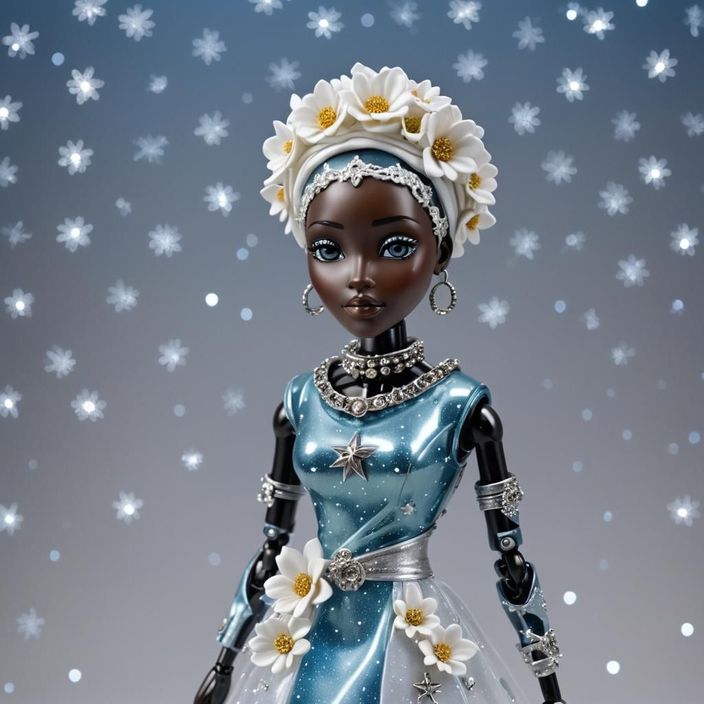 Floral Cyborg-Elf Glass-Figurine #223