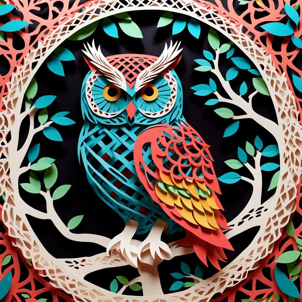Kirigami Owl  by @Crispy Bess