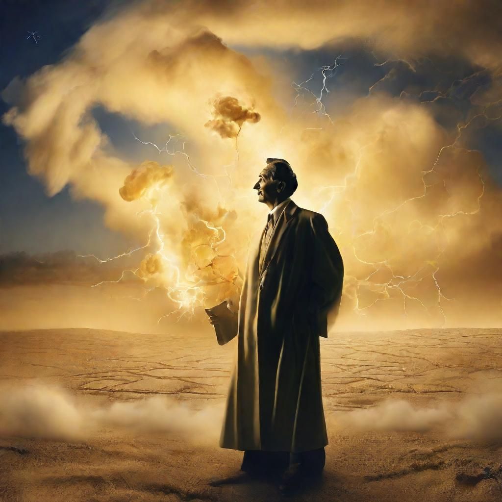 Surreal Climate Architect in Dreamlike Landscape