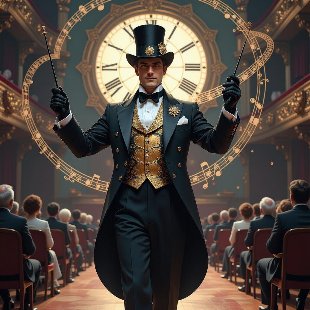 The Chronomaestro in Ornate Concert Hall, Detailed Matte Pai...