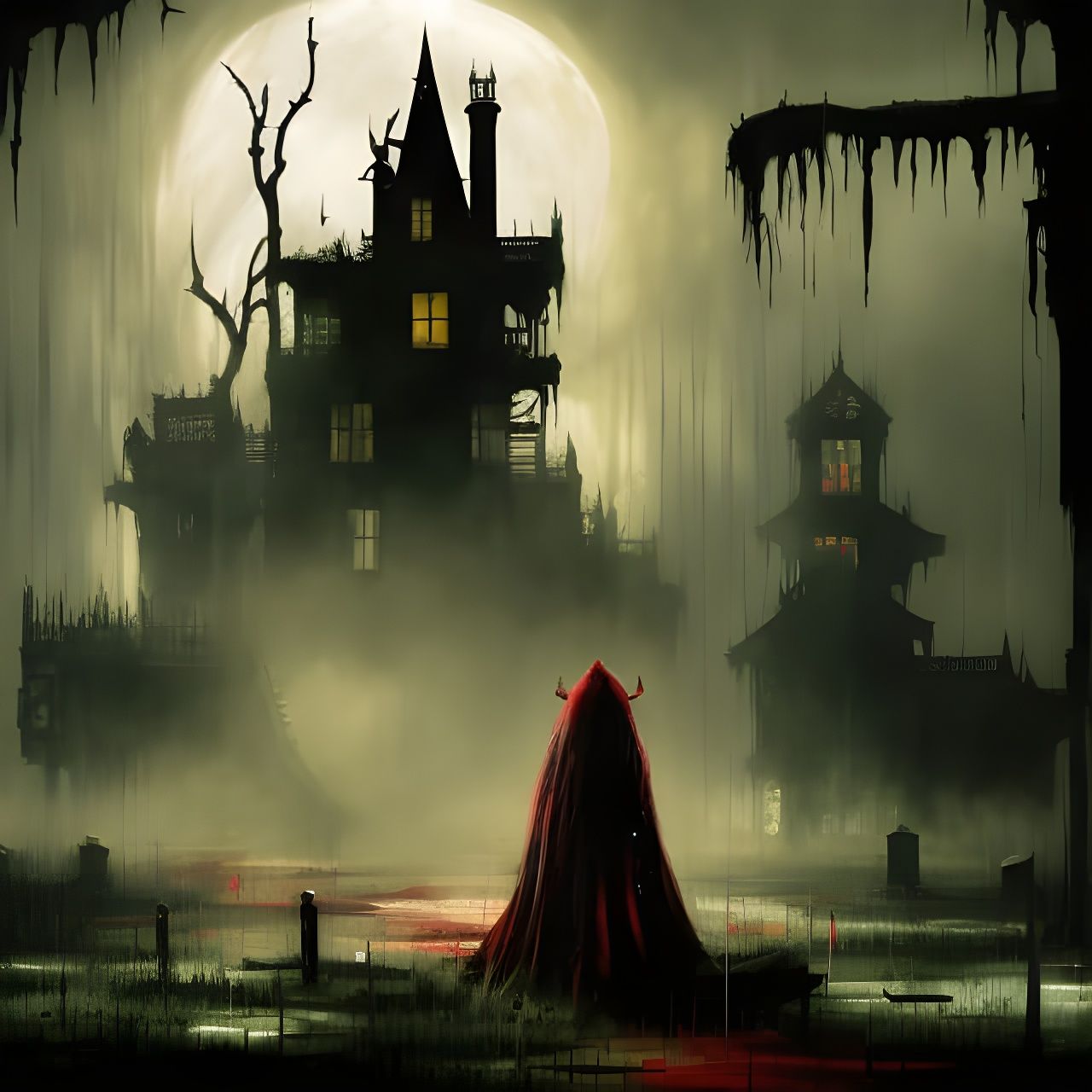Going to🩸👻 the haunted house