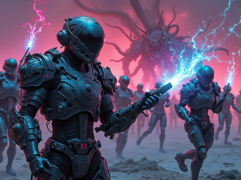 Genetically altered soldiers in gleaming power armor clash with mutated creatures imbued with dark magic. Perhaps one faction relies on slee...