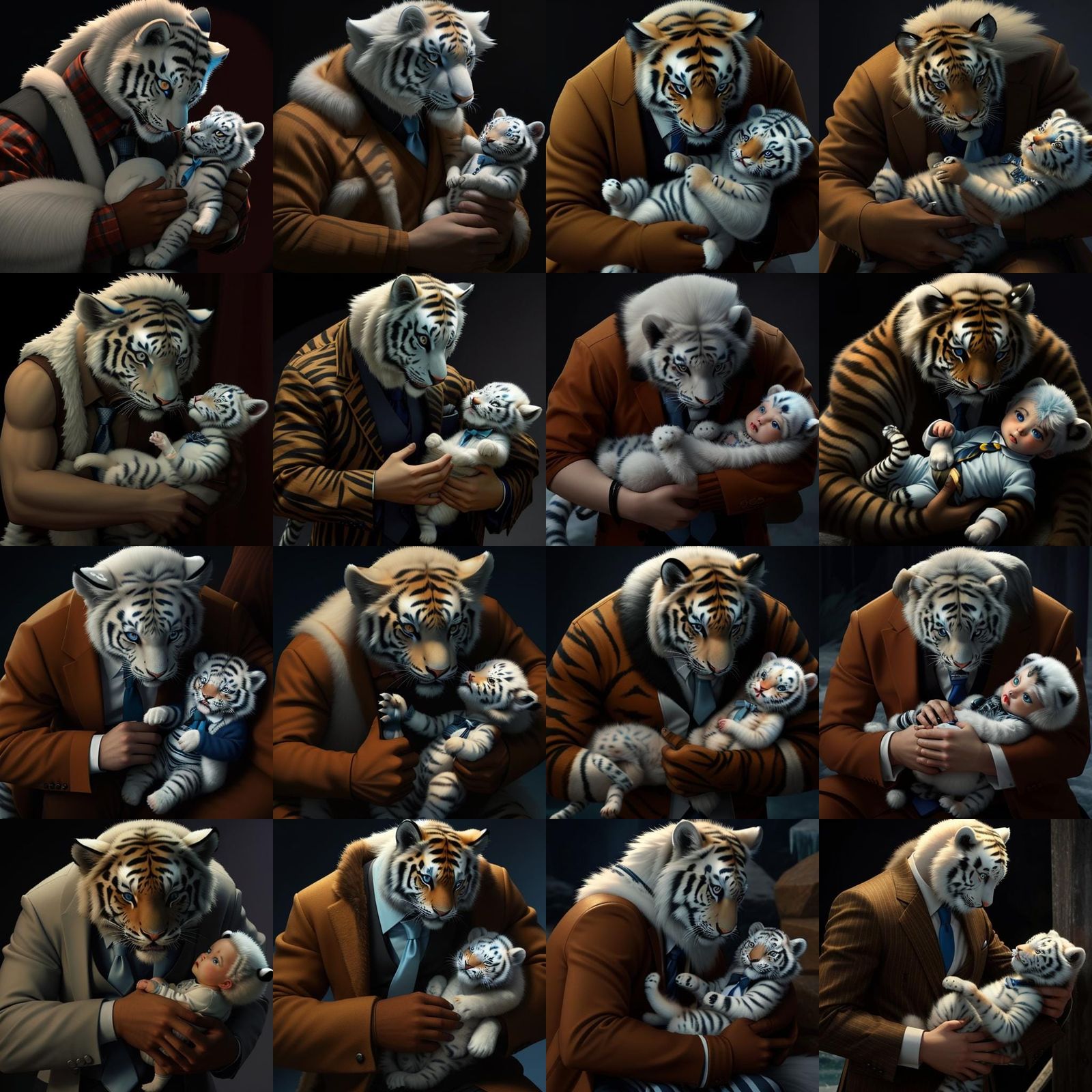 A non-human anthropomorphic non-striped sophisticated icy bl...
