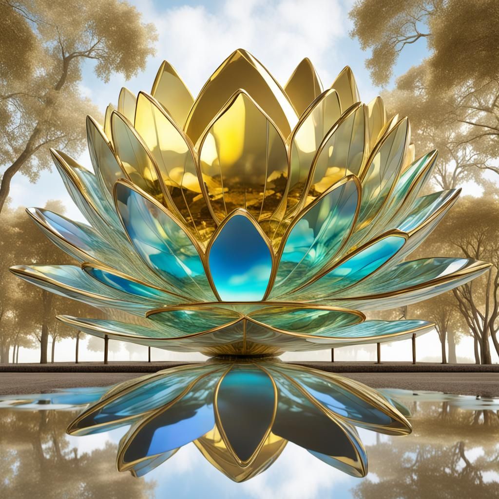 The beautiful glass house, shaped like a very large glass ir...