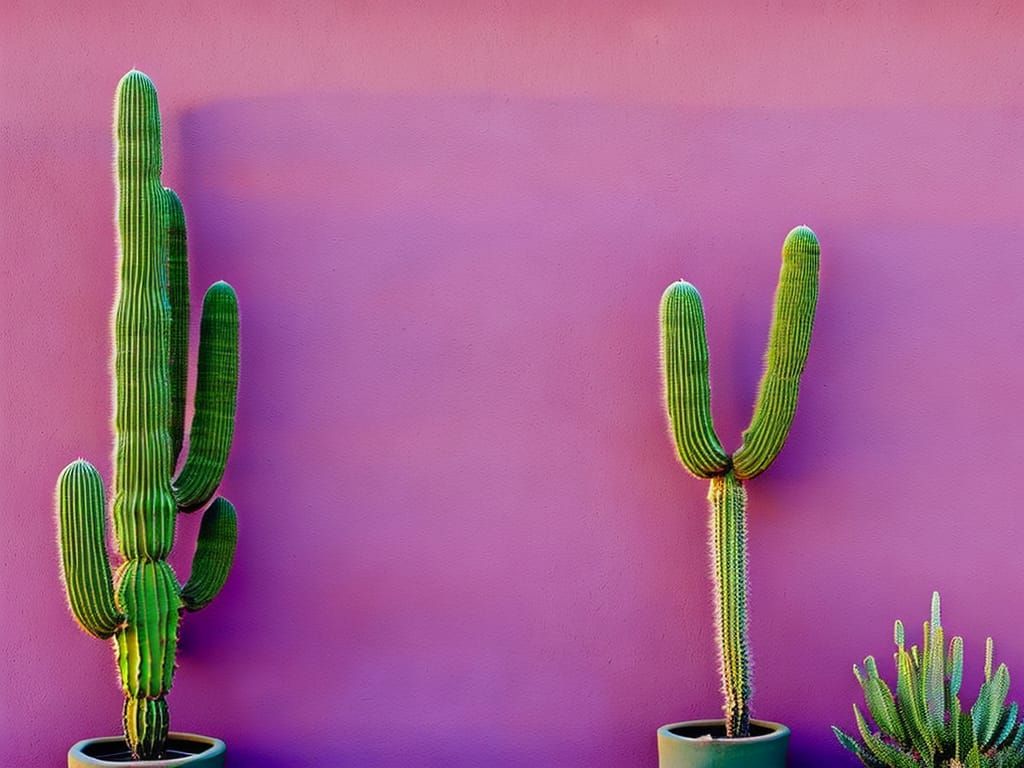 Cactus against Pink Stucco - AI Generated Artwork - NightCafe Creator