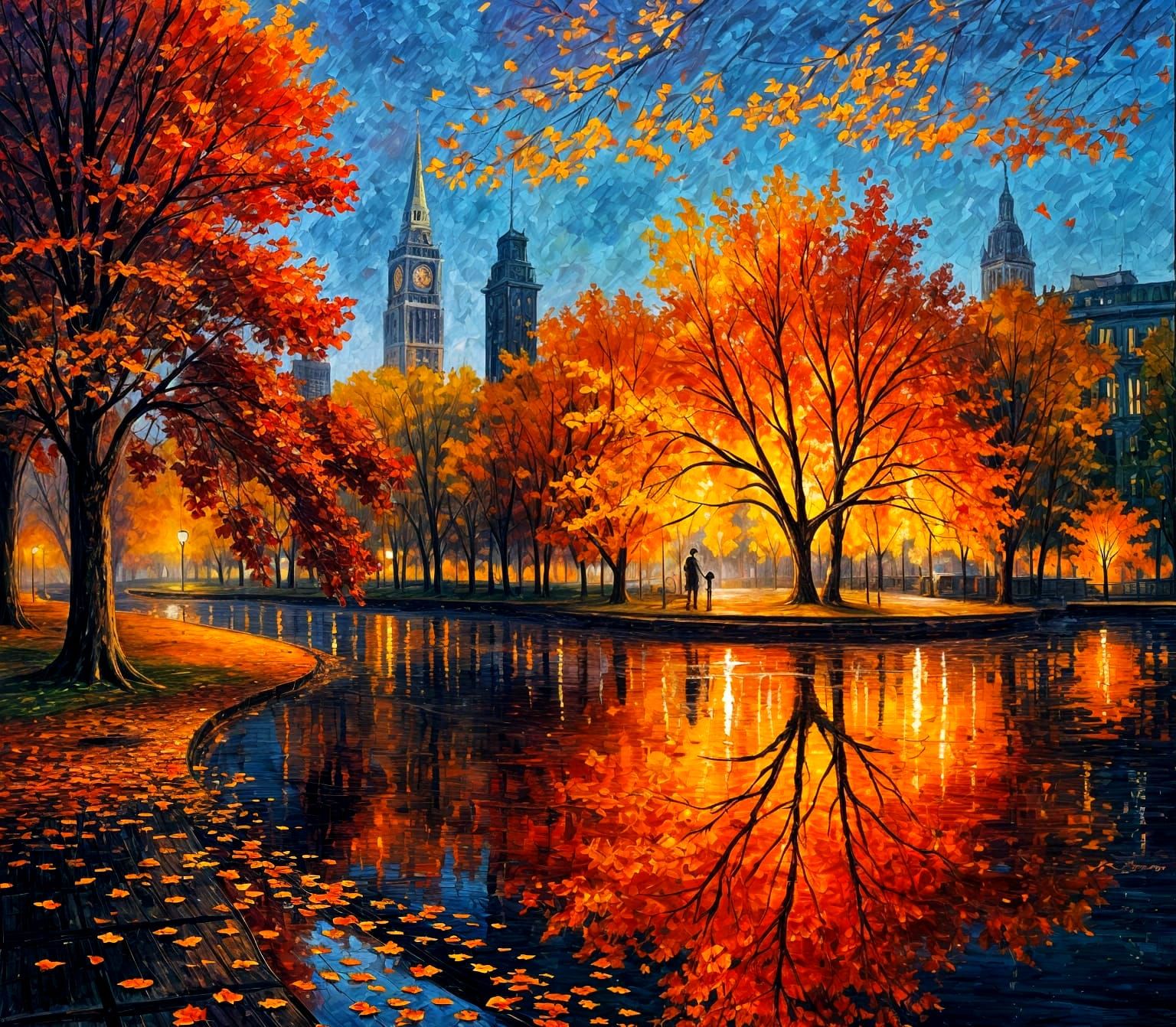 A surreal autumn cityscape  by @photon