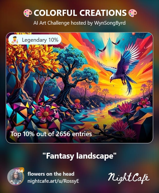 Fantasy landscape in a cubist style