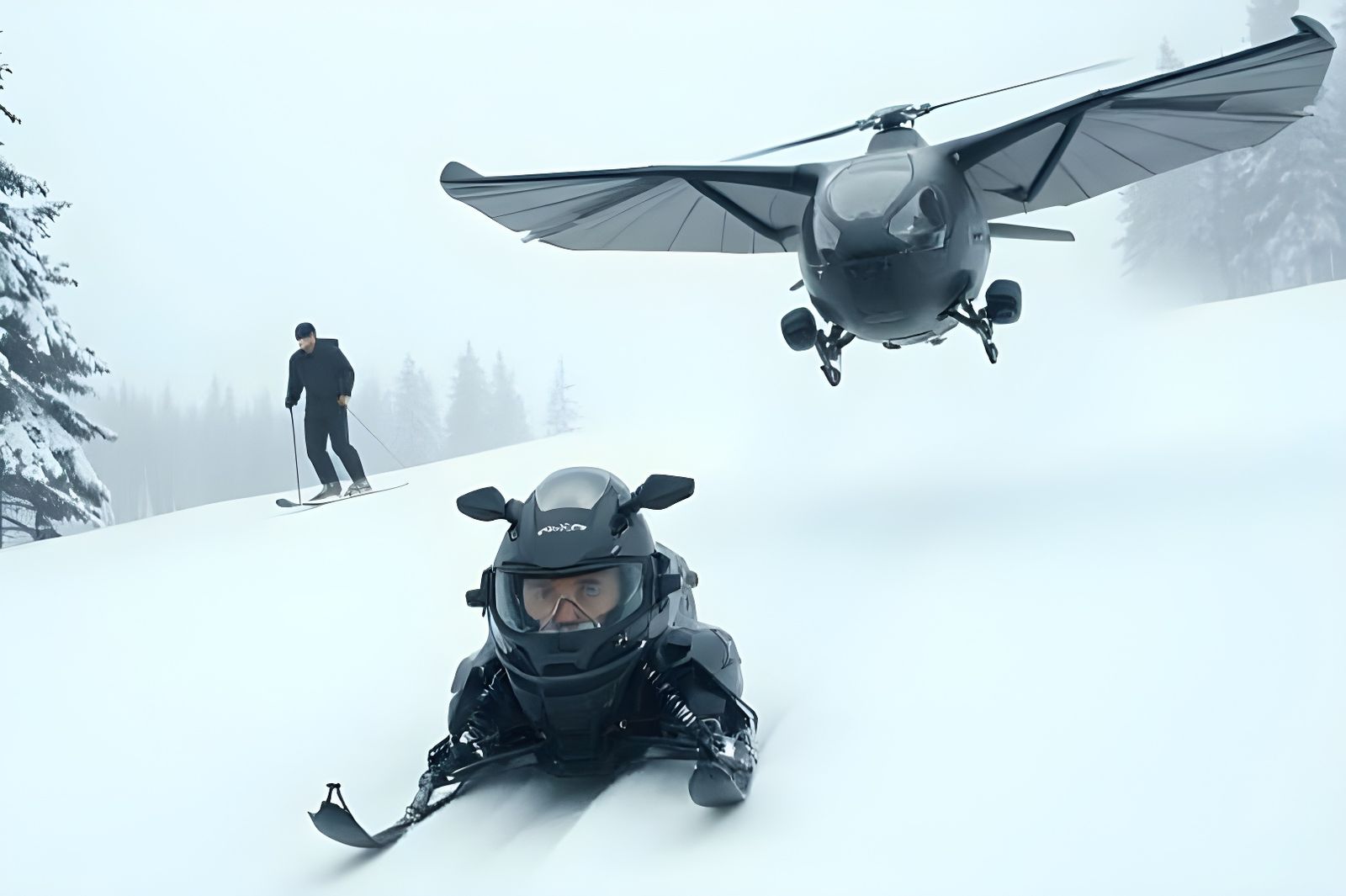 James Bond, agent 007, asks, "Q, what did your mini-bug ski sled do with my body?"  by @Gary Murakami
