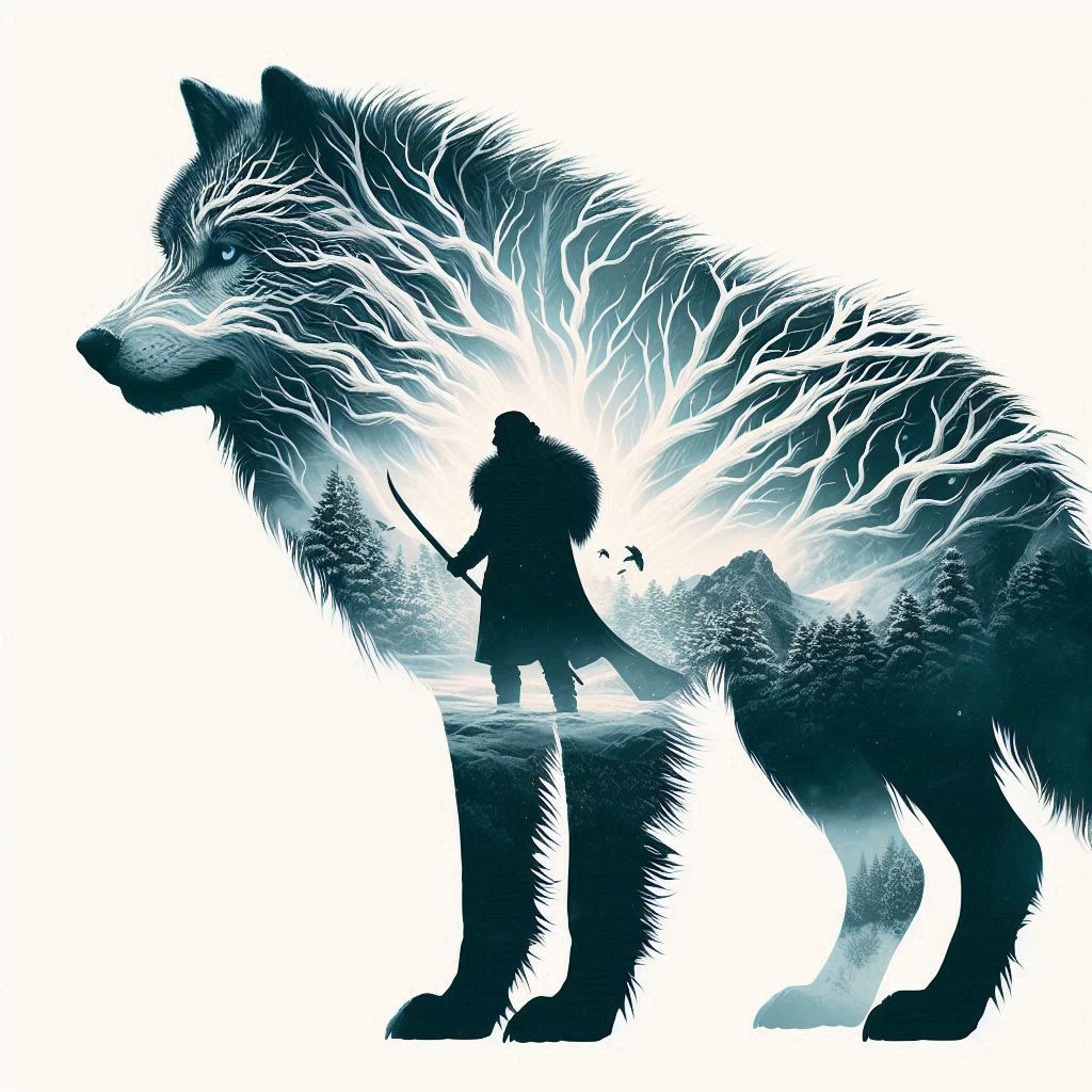 double exposure, Jon Snow and Ghost 1.4