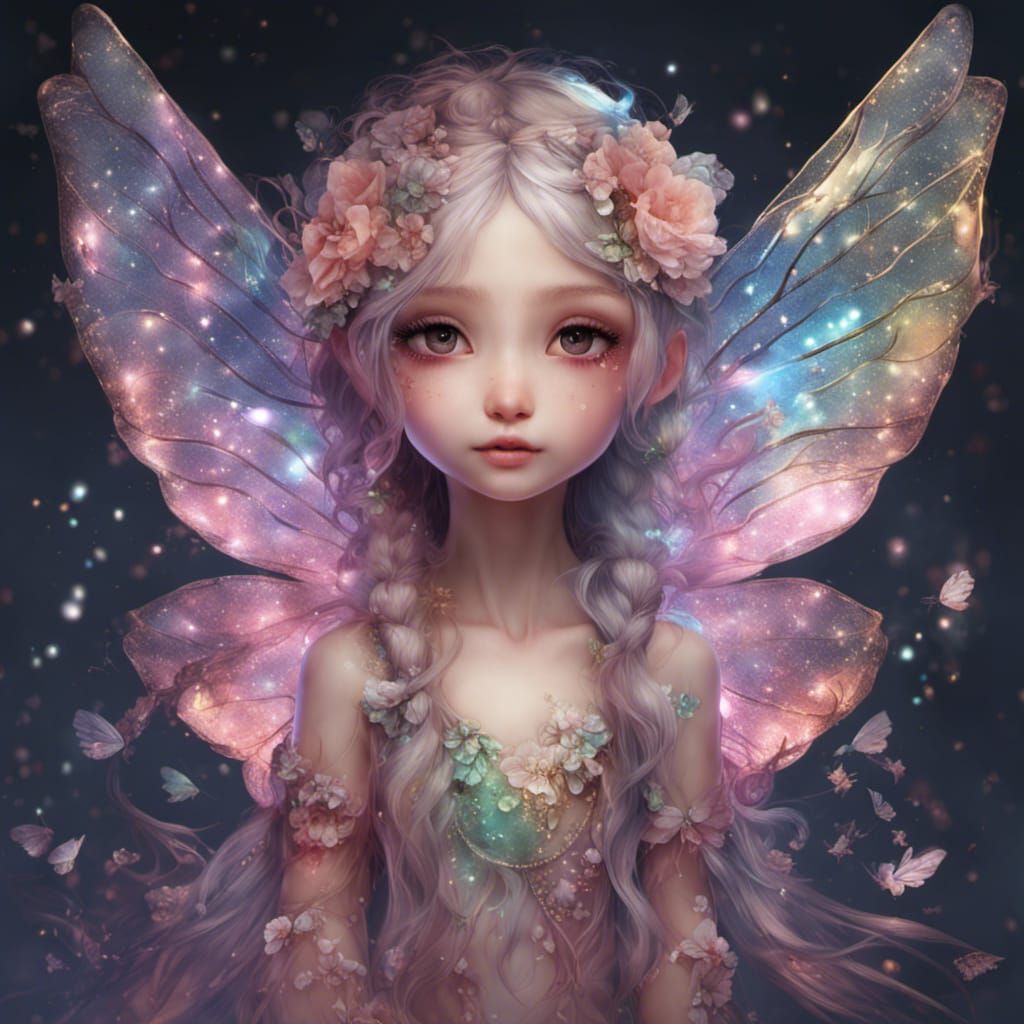 Fairy with glittery wings