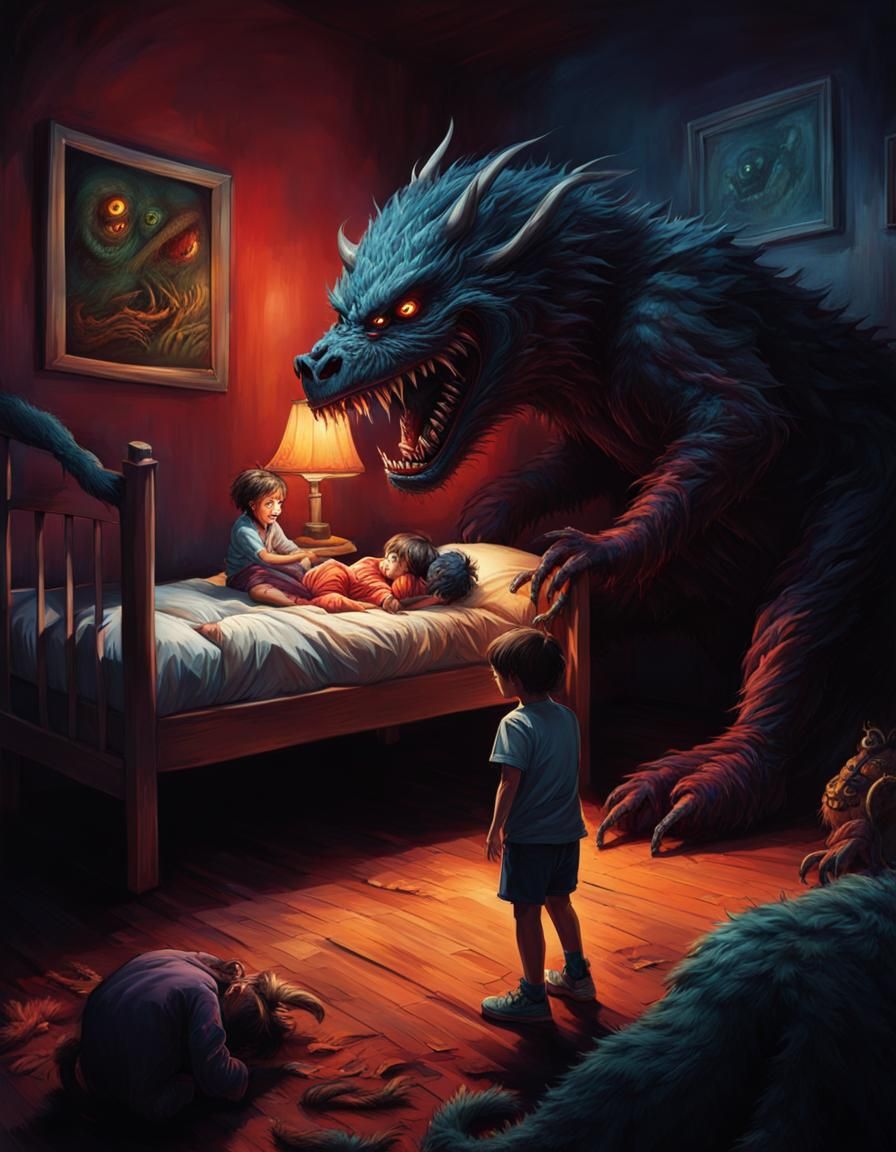 Monsters under the bed AI Generated Artwork NightCafe Creator