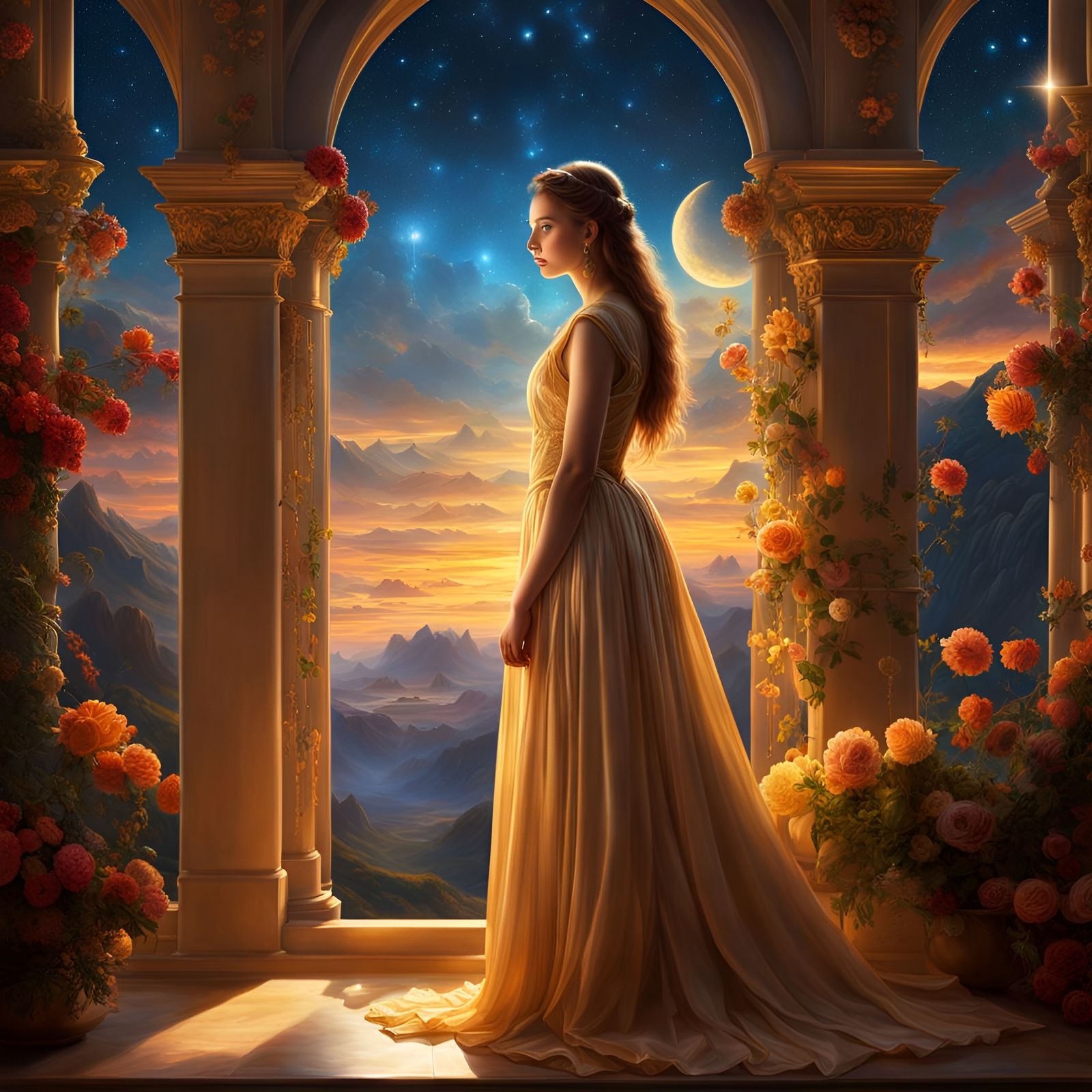 Celestial Girl in Polychromatic Light