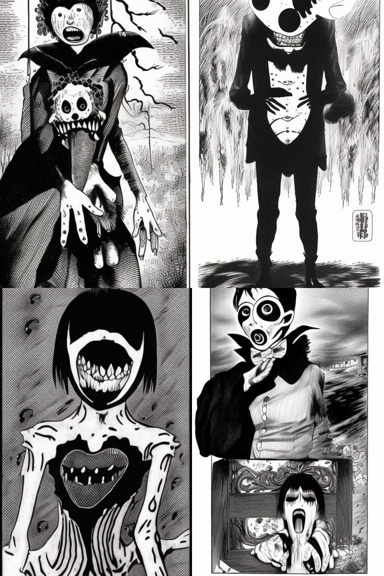 Black and white Victorian vampire wearing a disgusting mask ...