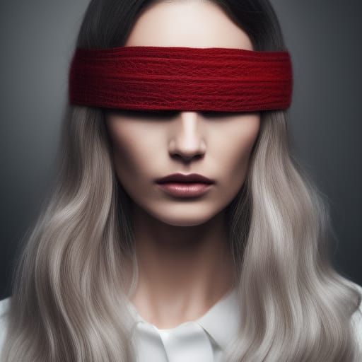 Blindfolded woman, red, Blindfolded, woman, girl, HD wallpaper