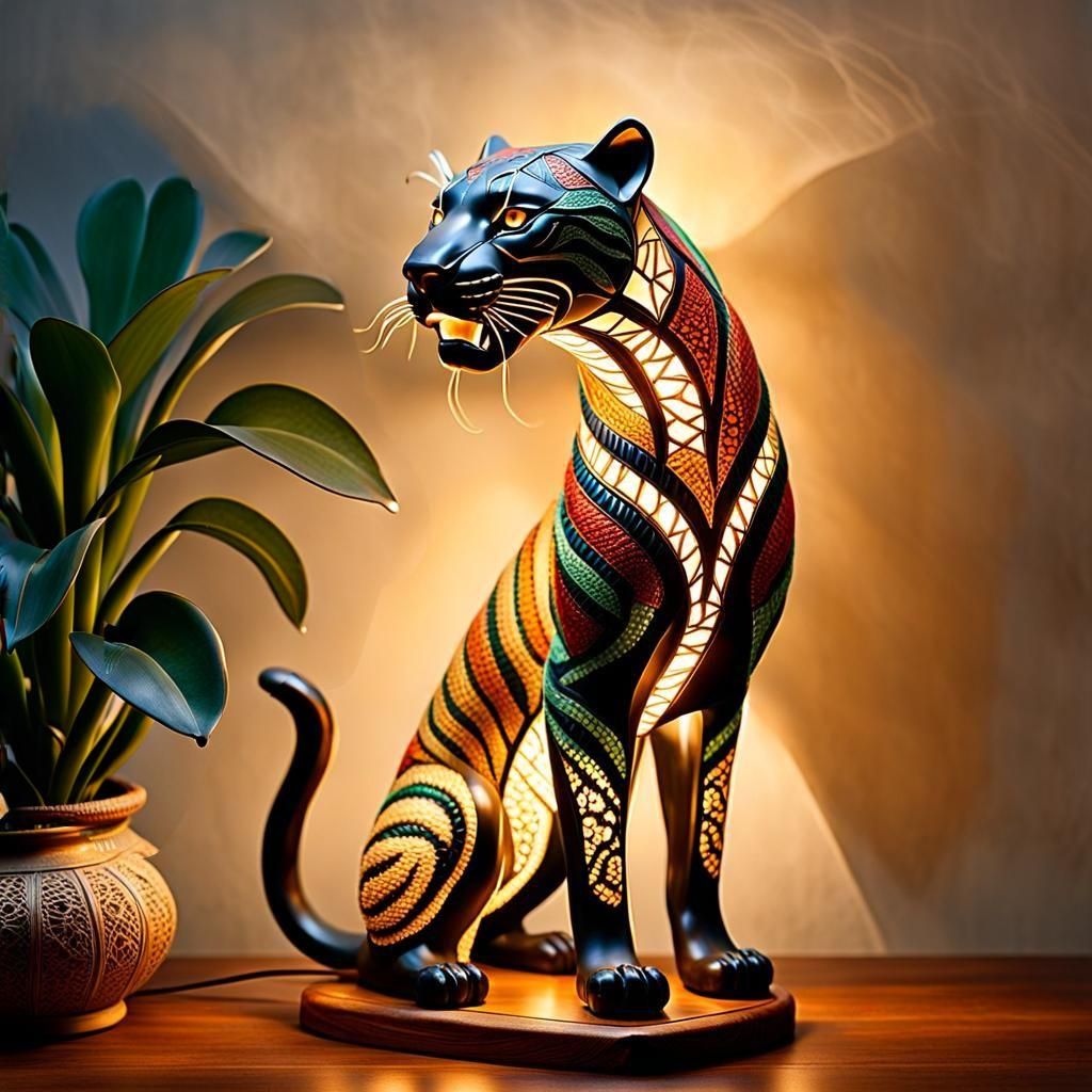 Panther lamp  by @coffee and cat