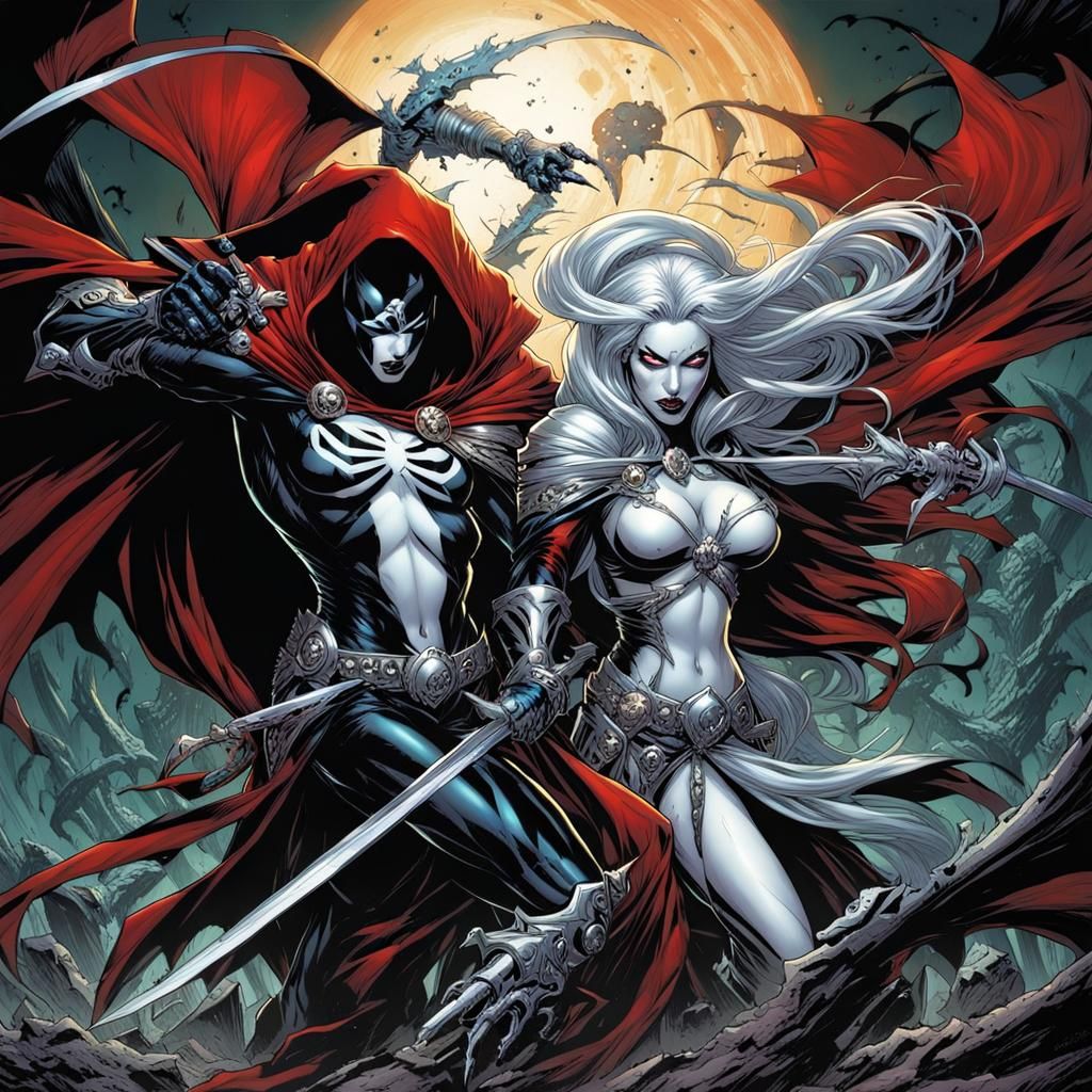 lady death vs Lady Spawn - AI Generated Artwork - NightCafe Creator