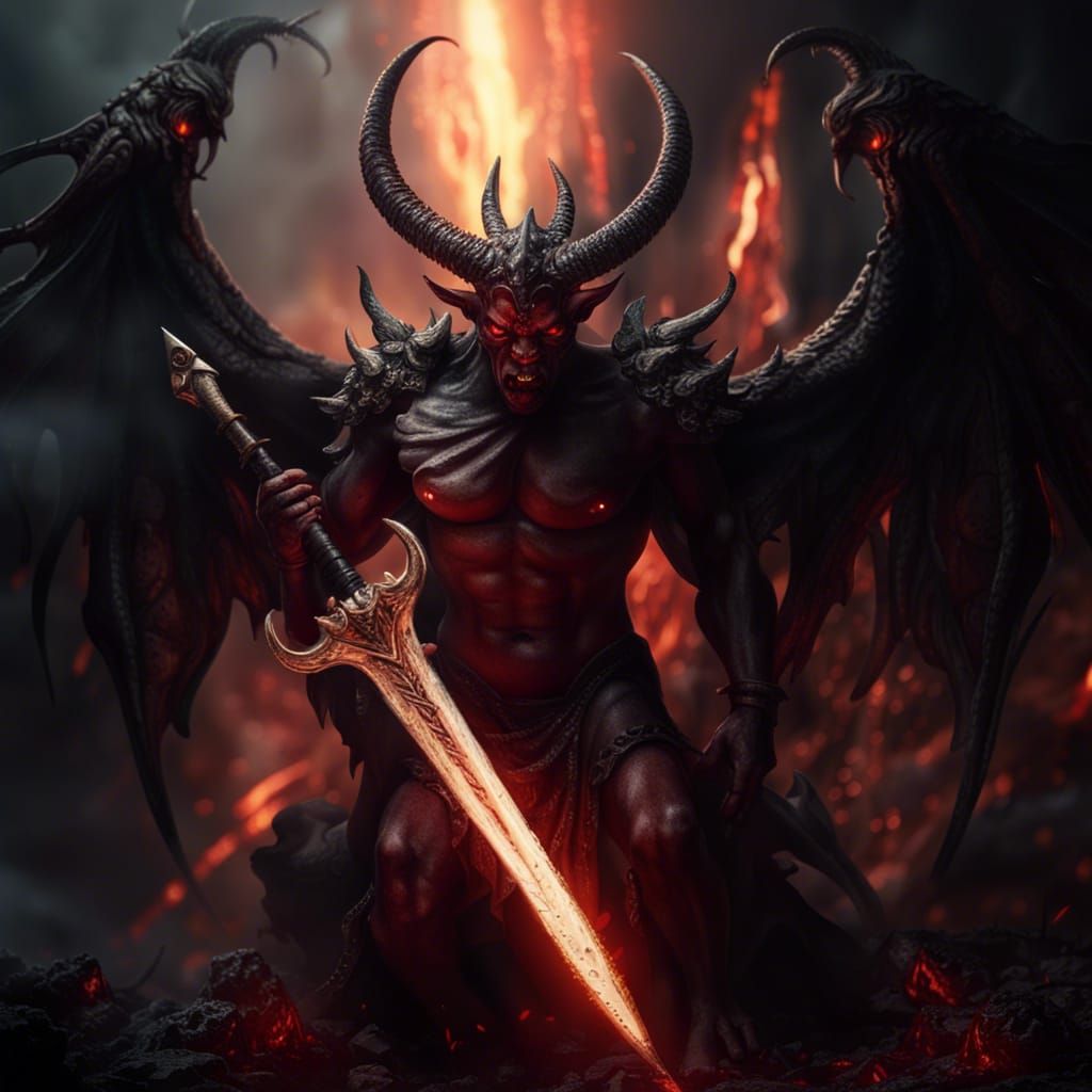 Lucifer in Hell - AI Generated Artwork - NightCafe Creator