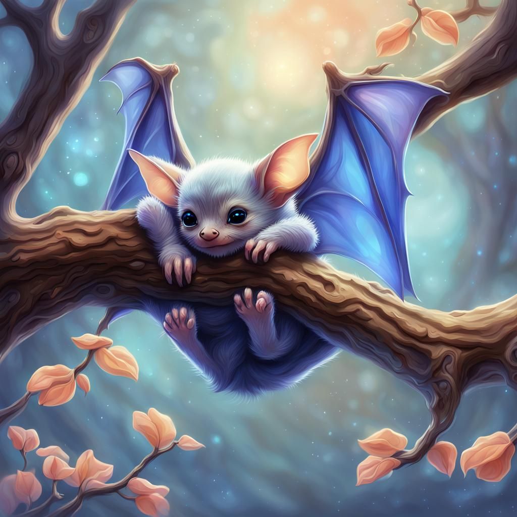 Cute Baby Bat. - AI Generated Artwork - NightCafe Creator