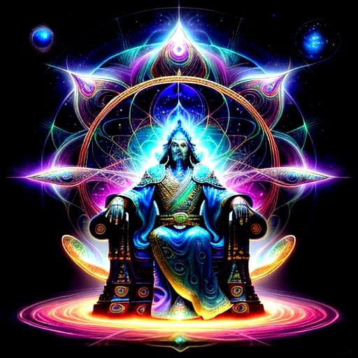Surreal Cosmic God in Vibrant Iridescent Detail
