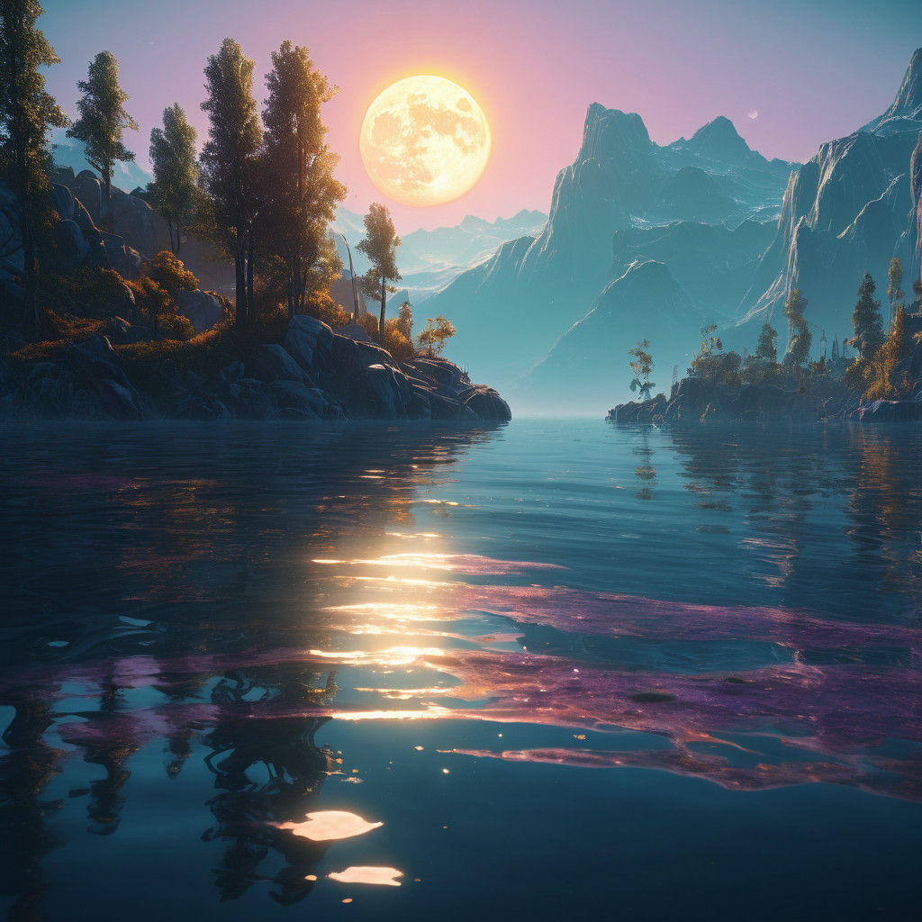 Celestial Dance on Shimmering Lake