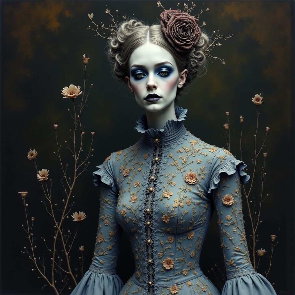 <lora:SPARKLE SPLAT POINT:1.0> baroque, whimsical and surreal style, {edwardian}, dark aesthetic, abstract, insanely realistic, insanely det...