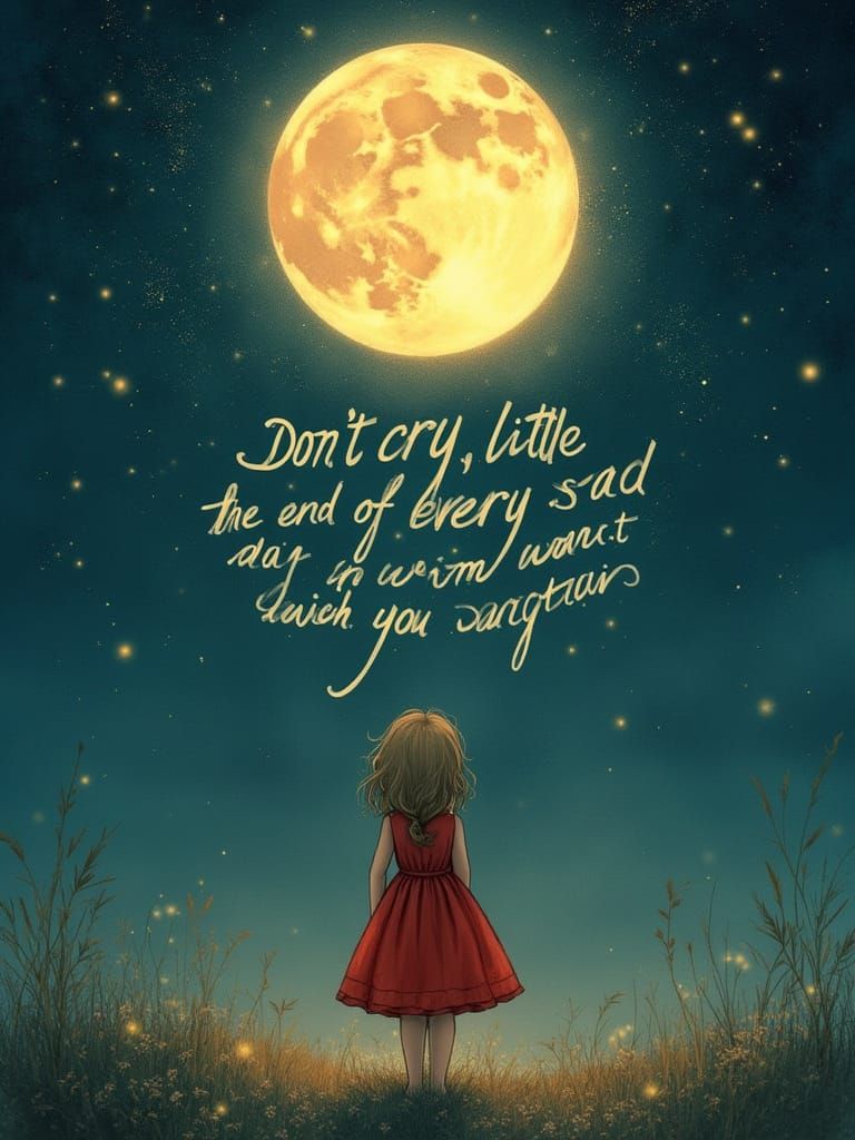 Girl in Red Cries Under Weeping Moon