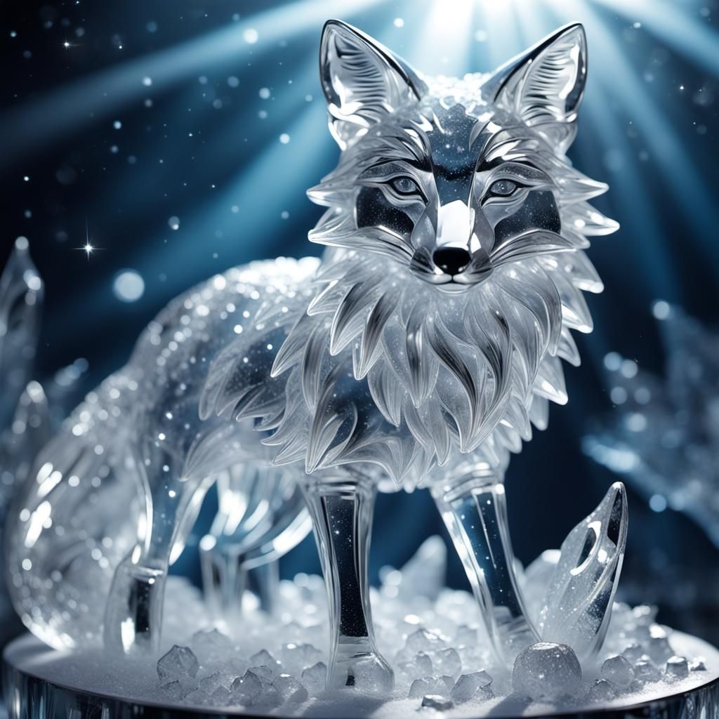 Fox Ice Sculpture  by @Silentone