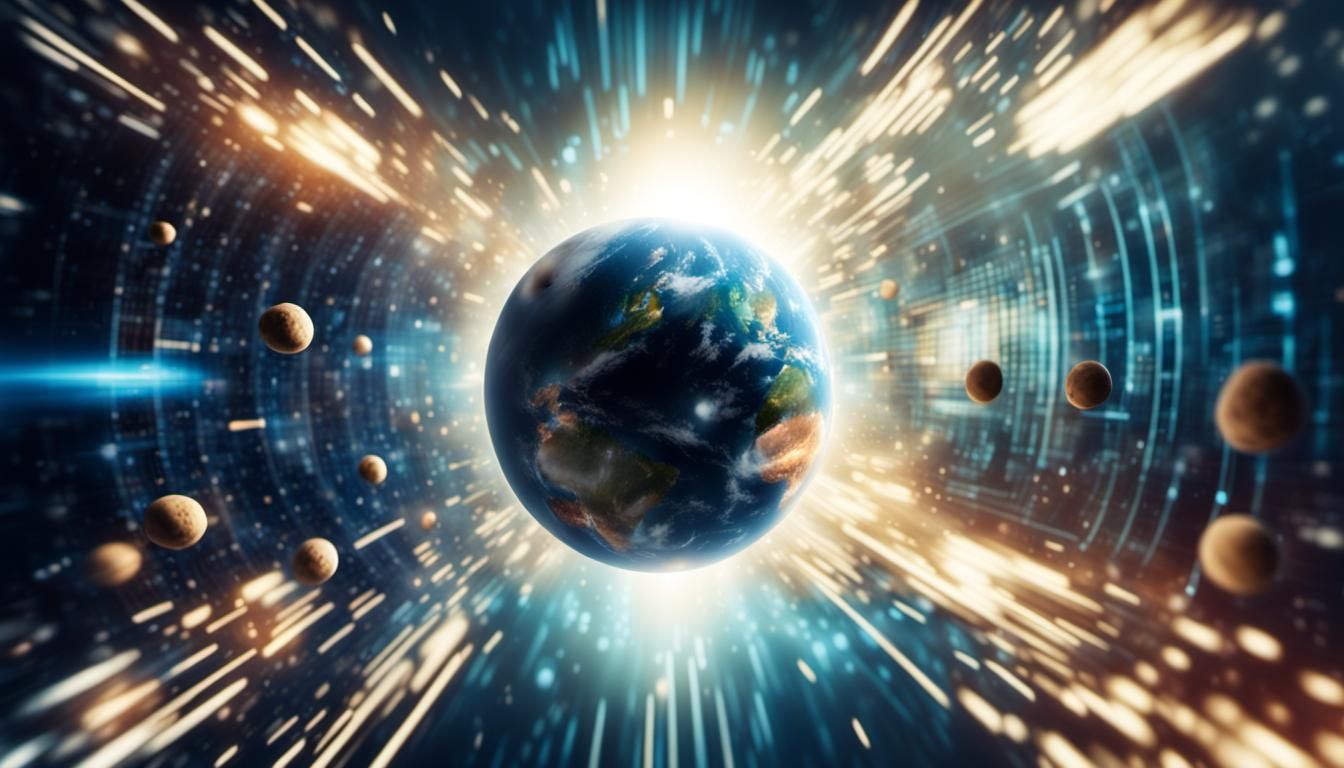 Scientific theory about the universe being a simulation, gli...