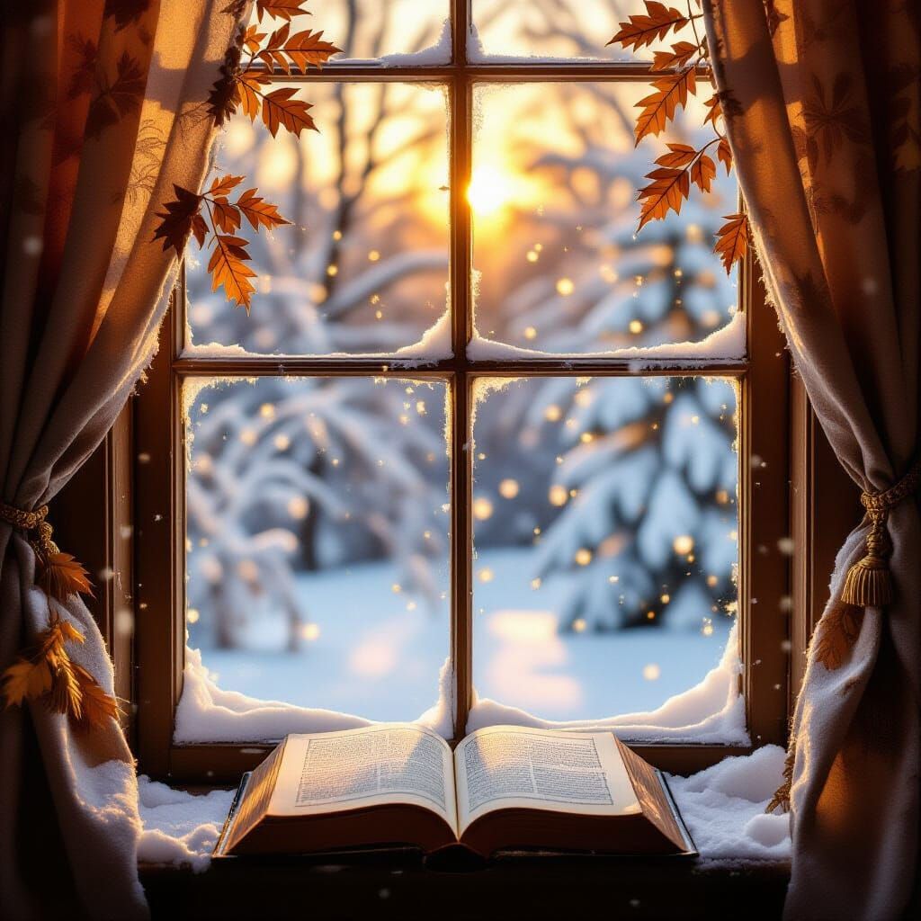 An enchanting window view into a winter wonderland. 