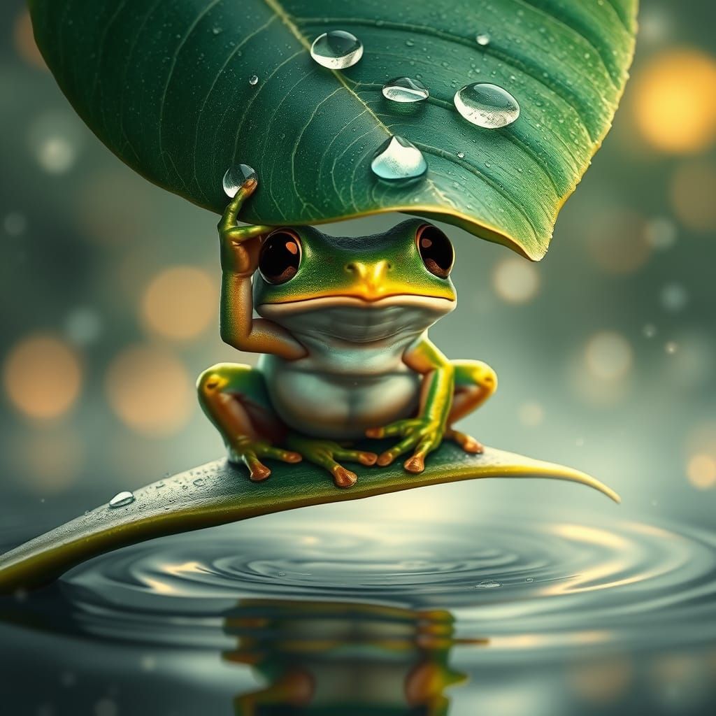 Enchanted Frog in a Summer Evening Mist