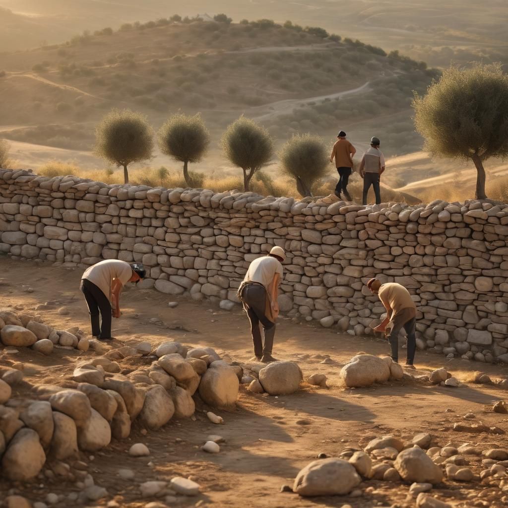 Building terrace walls on Mediterranean hill